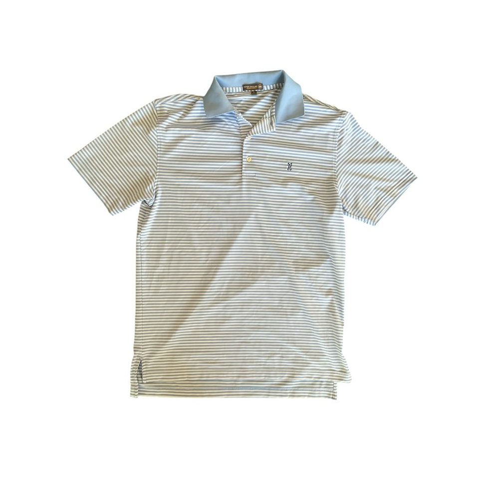 Peter Millar Blue and White Striped Shirt